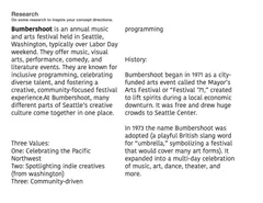 BumberShoot Process Book title slide