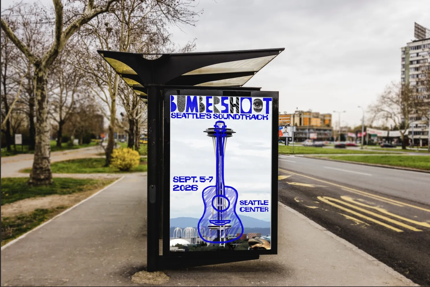Bumbershoot bus stop poster design