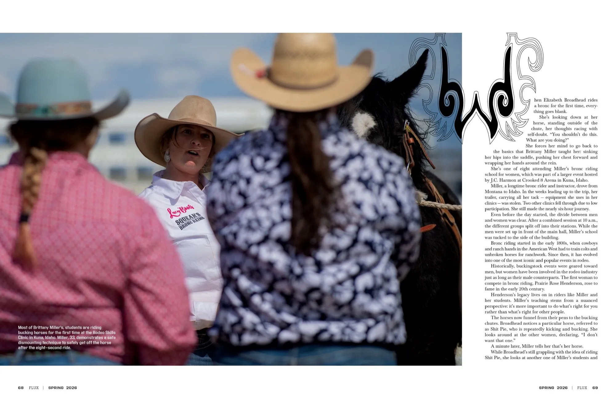 Bronc riding photograph for FLUX