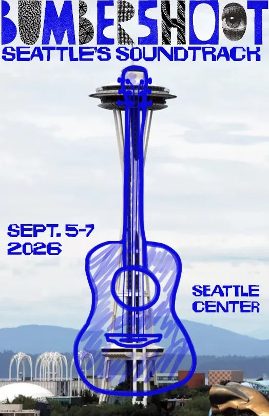Poster from the Bumbershoot festival branding redesign